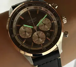 Relógio Orient Solartech Cronógrafo MTSCC052 Safira Couro | Taniguchi Relógios - imagem 6