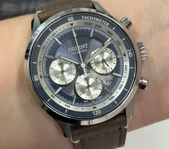 Relógio Orient Solartech Cronógrafo MBSCC072 Safira Couro | Taniguchi Relógios - imagem 1