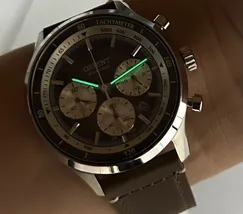 Relógio Orient Solartech Cronógrafo MBSCC072 Safira Couro | Taniguchi Relógios - imagem 5