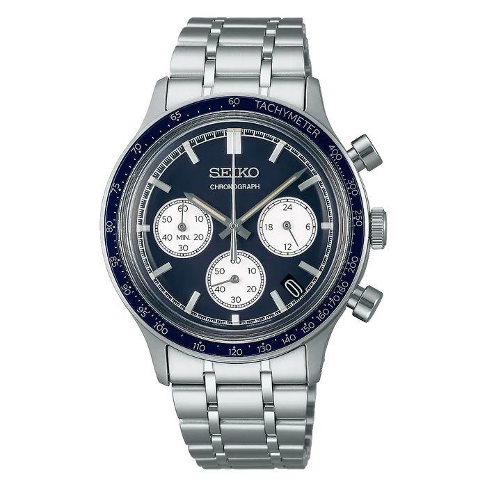 Relógio Seiko Quartz Chronograph SSB477B1 Azul Cronógrafo Original | Taniguchi Relógios
