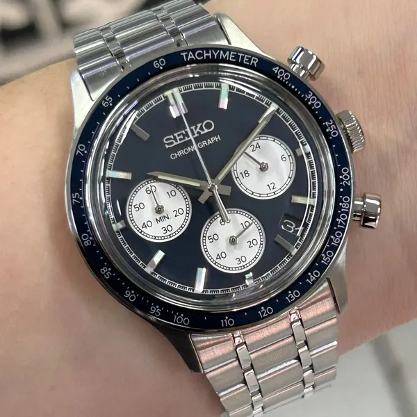 Seiko Quartzo Essentials Cronograph SSB477 Azul