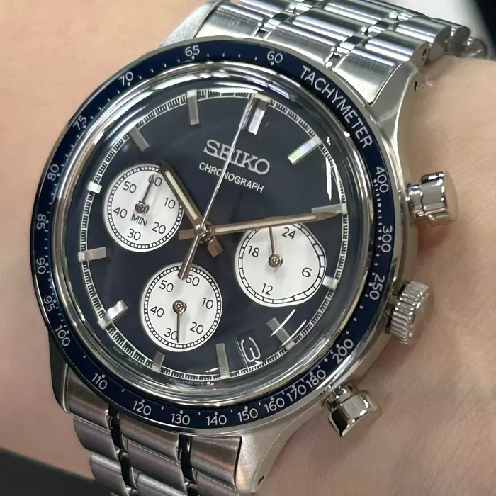 Relógio Seiko Quartz Chronograph SSB477B1 Azul Cronógrafo Original | Taniguchi Relógios