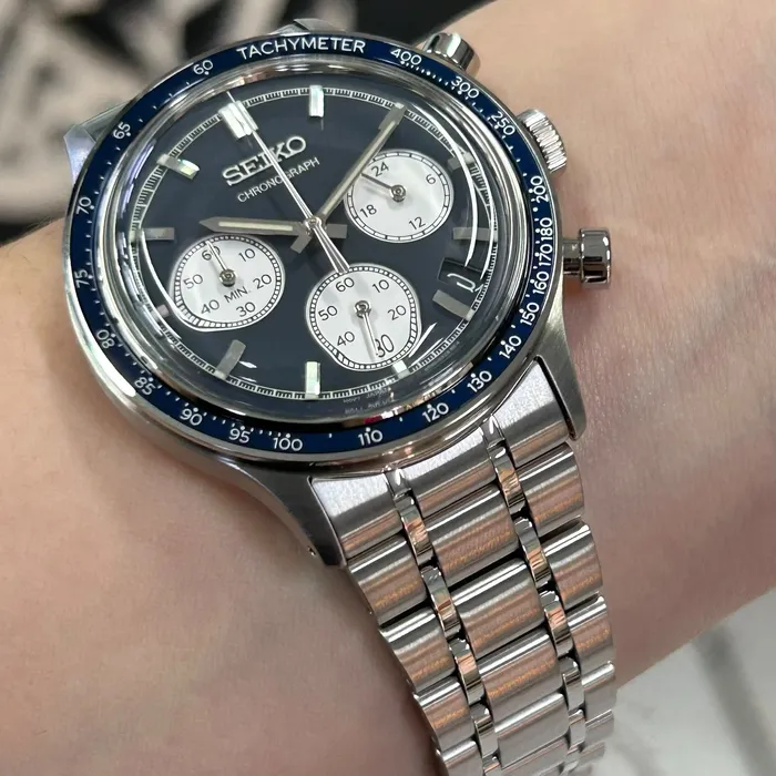 Relógio Seiko Quartz Chronograph SSB477B1 Azul Cronógrafo Original | Taniguchi Relógios