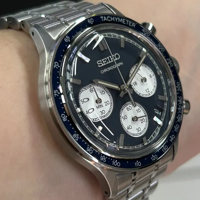 Relógio Seiko Quartz Chronograph SSB477B1 Azul Cronógrafo Original | Taniguchi Relógios