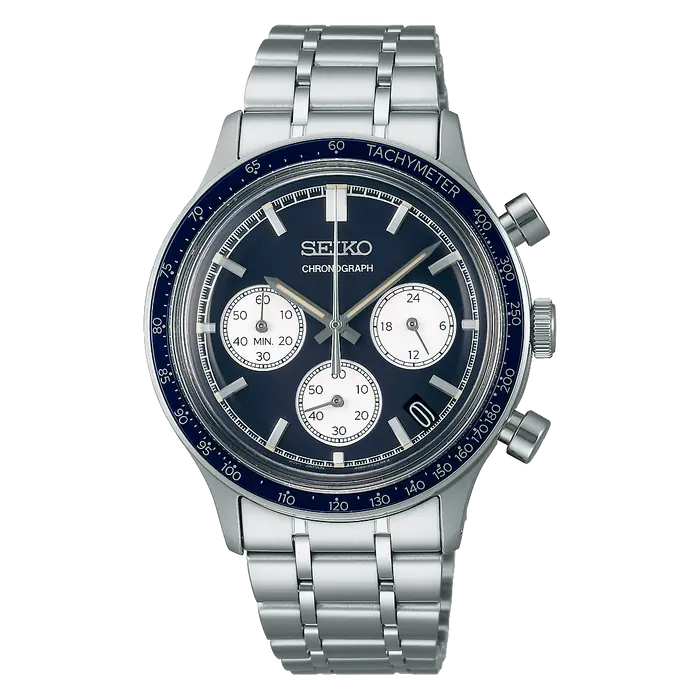 Relógio Seiko Quartz Chronograph SSB477B1 Azul Cronógrafo Original | Taniguchi Relógios