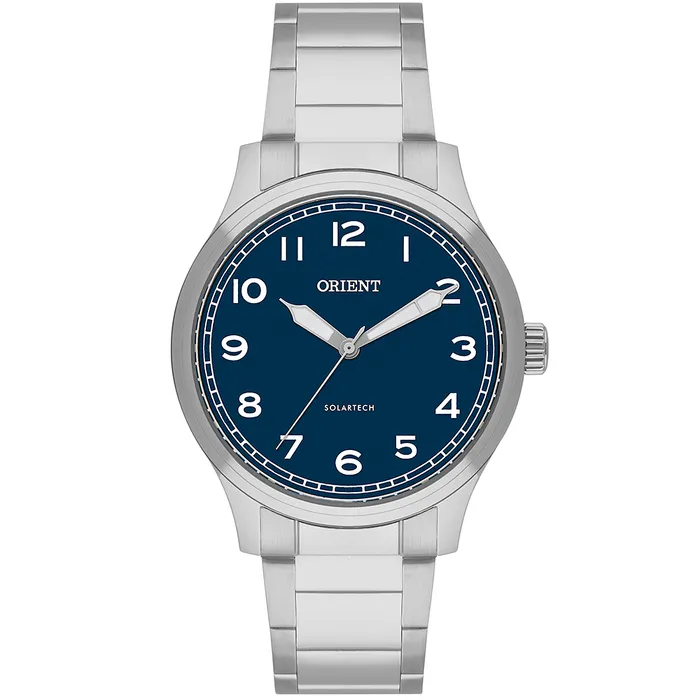 Relógio Orient Solartech NeoSports MBSS0018 Prata 100m Original | Taniguchi Relógios