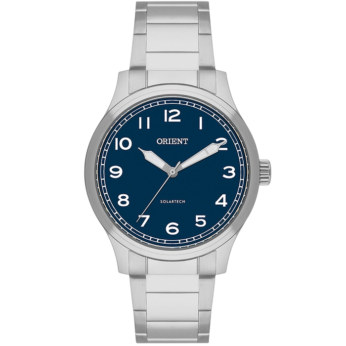 Relógio Orient Solartech NeoSports MBSS0018 Prata 100m Original | Taniguchi Relógios