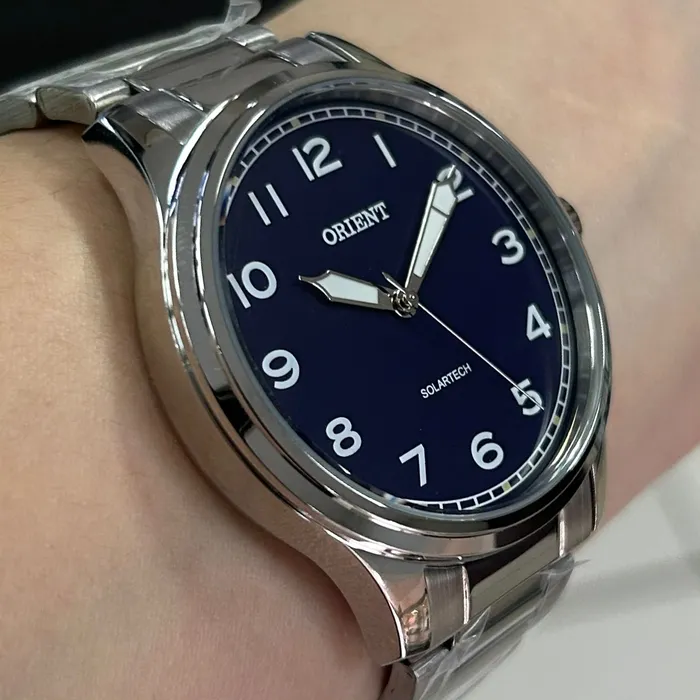 Relógio Orient Solartech NeoSports MBSS0018 Prata 100m Original | Taniguchi Relógios