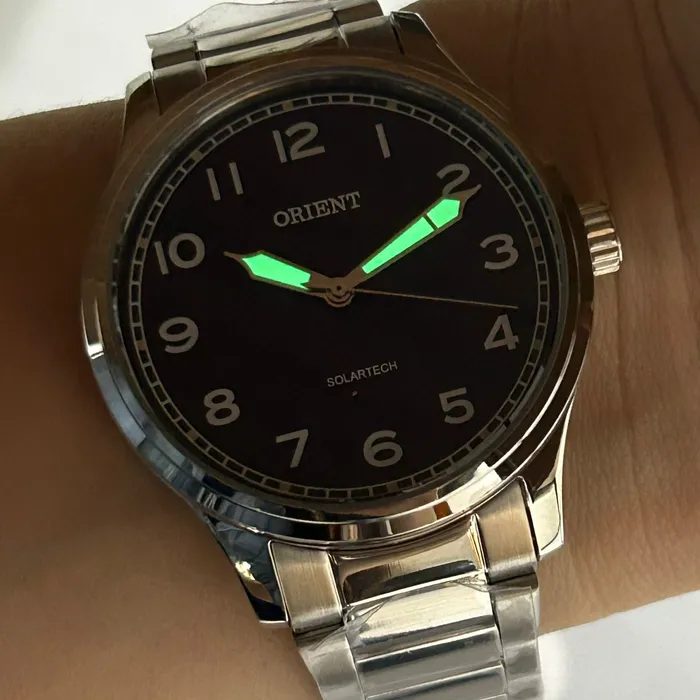 Relógio Orient Solartech NeoSports MBSS0018 Prata 100m Original | Taniguchi Relógios