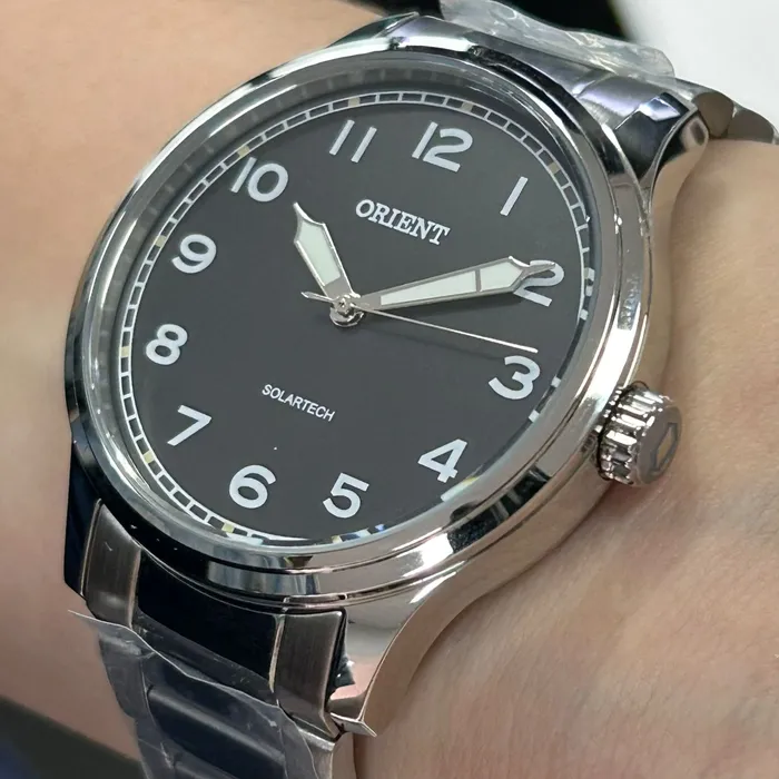 Relógio Orient Solartech NeoSports MBSS0018 Prata 100m Original | Taniguchi Relógios