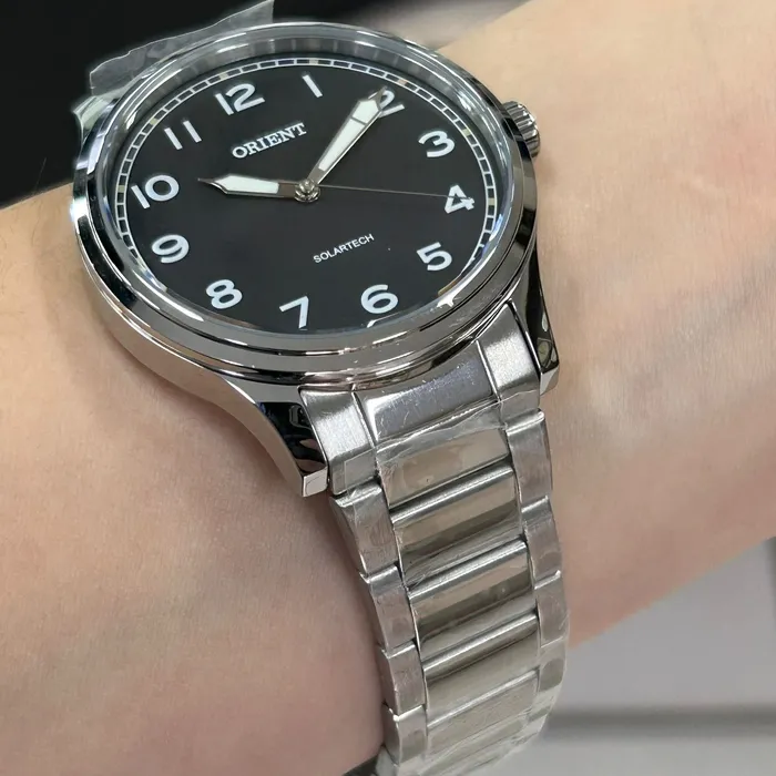 Relógio Orient Solartech NeoSports MBSS0018 Prata 100m Original | Taniguchi Relógios