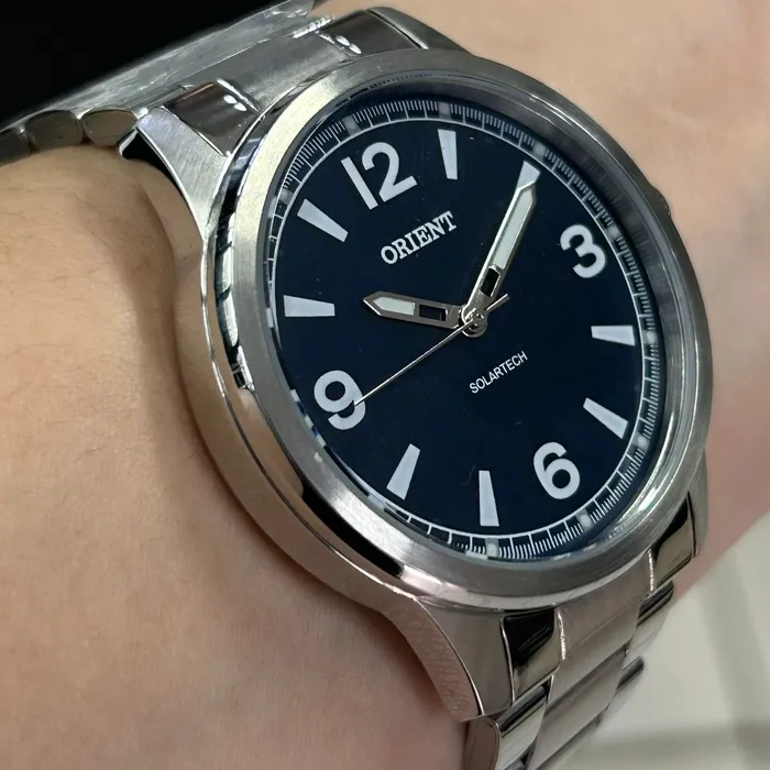 Relógio Orient Solartech NeoSports MBSS0019 Prata 100m Original | Taniguchi Relógios
