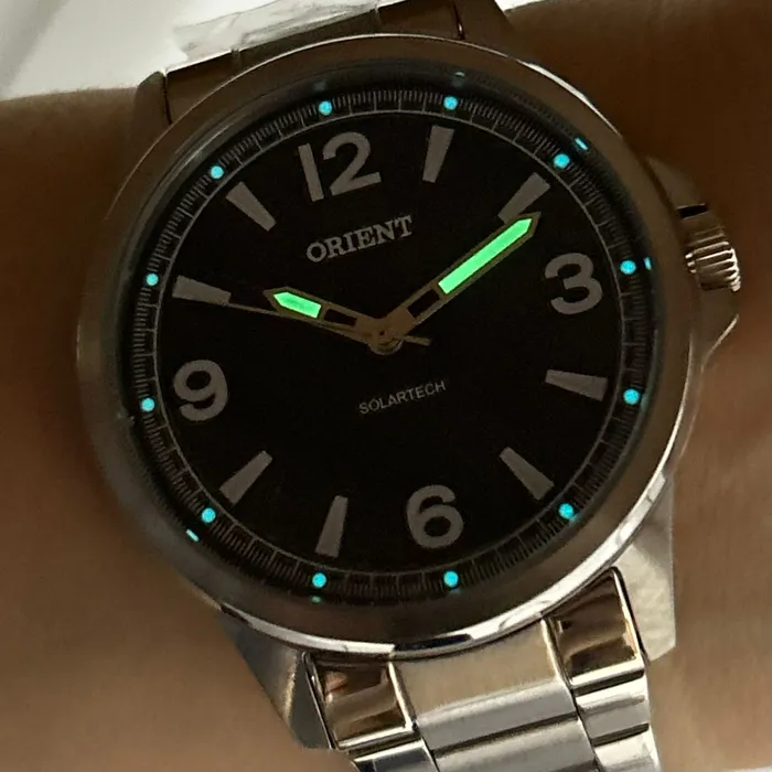 Relógio Orient Solartech NeoSports MBSS0019 Prata 100m Original | Taniguchi Relógios