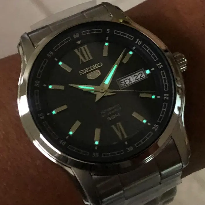 Relógio Seiko 5 Sports SNKP17 Verde Automático 100m Original | Taniguchi Relógios