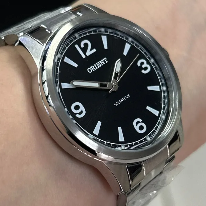 Relógio Orient Solartech NeoSports MBSS0019 Prata 100m Original | Taniguchi Relógios