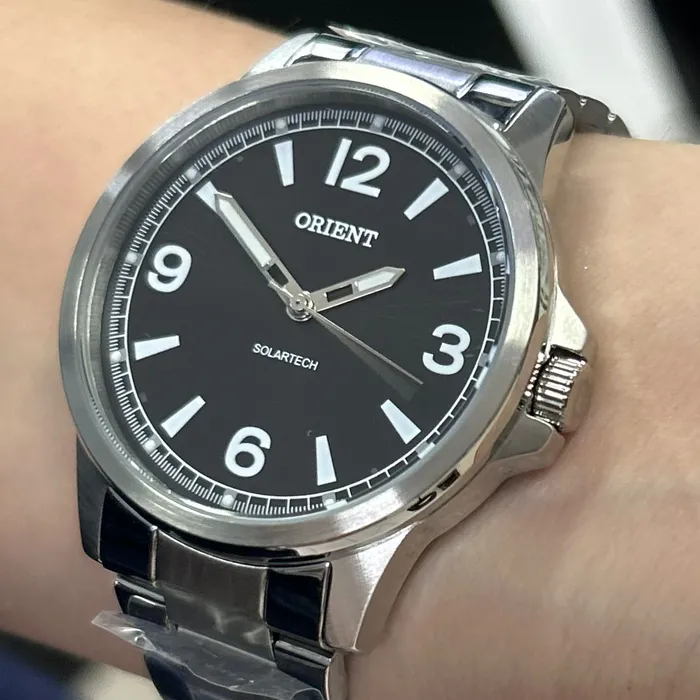 Relógio Orient Solartech NeoSports MBSS0019 Prata 100m Original | Taniguchi Relógios