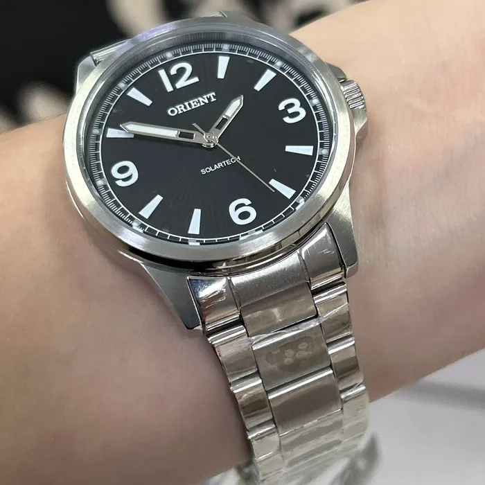 Relógio Orient Solartech NeoSports MBSS0019 Prata 100m Original | Taniguchi Relógios