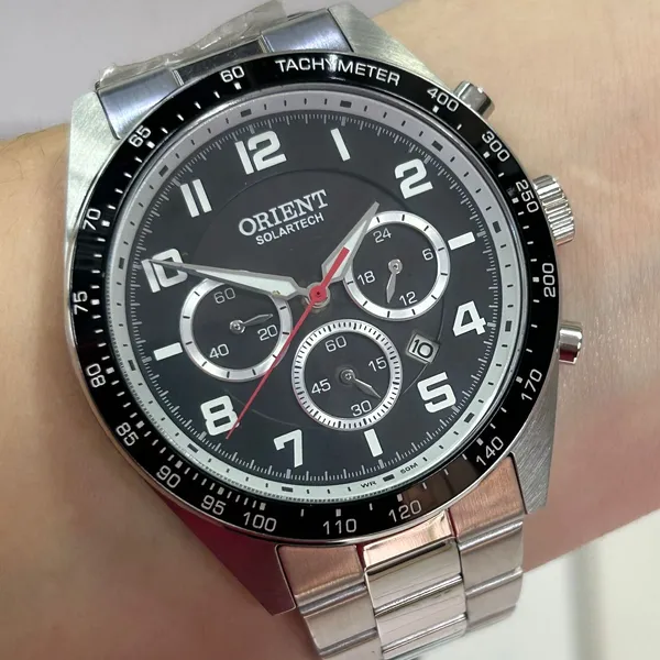 Orient Solartech Cronografo Sports MBSSC250 preto