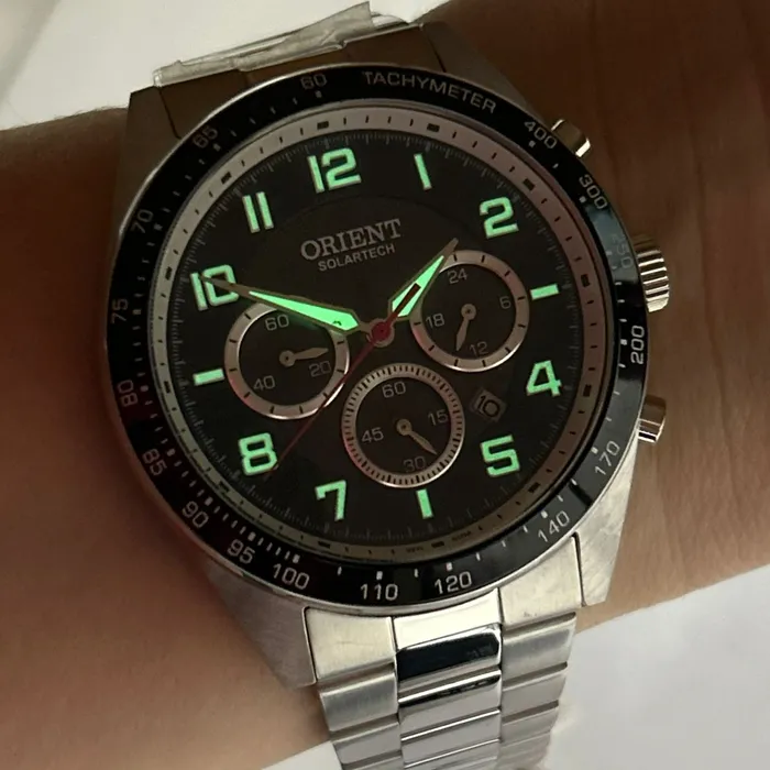 Relógio Orient Solartech Cronógrafo MBSSC250 Prata | Taniguchi Relógios