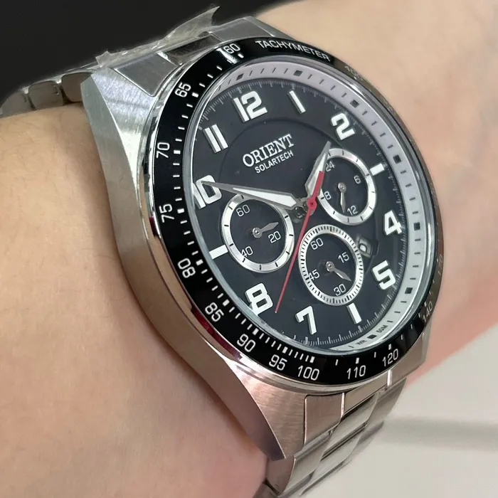 Relógio Orient Solartech Cronógrafo MBSSC250 Prata | Taniguchi Relógios