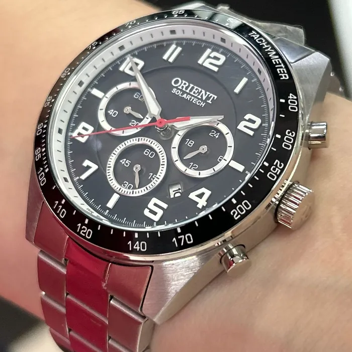 Relógio Orient Solartech Cronógrafo MBSSC250 Prata | Taniguchi Relógios