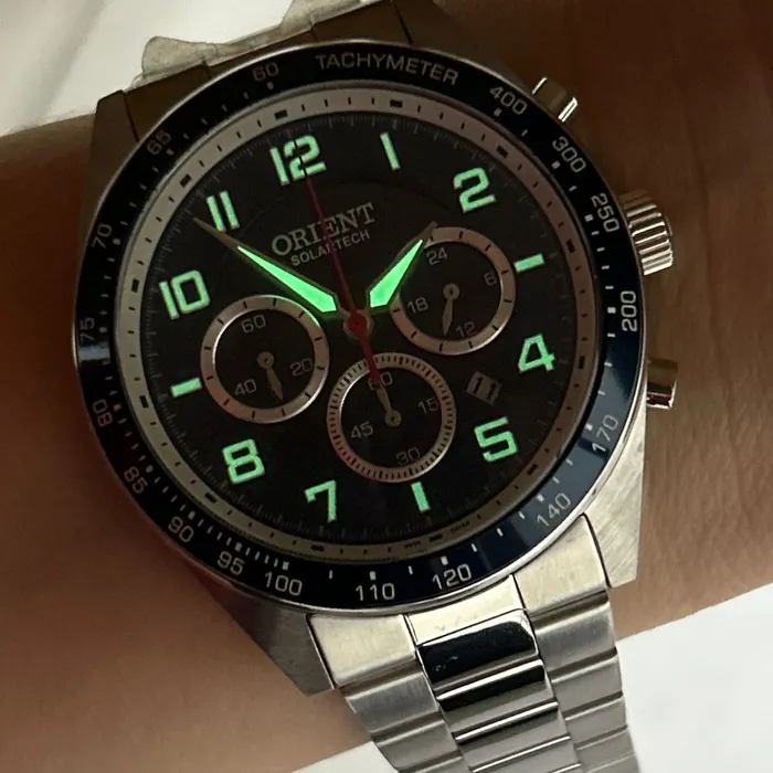 Relógio Orient Solartech Cronógrafo MBSSC250 Prata | Taniguchi Relógios