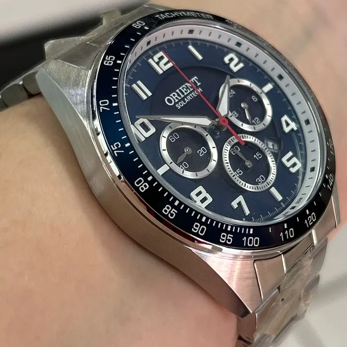 Relógio Orient Solartech Cronógrafo MBSSC250 Prata | Taniguchi Relógios
