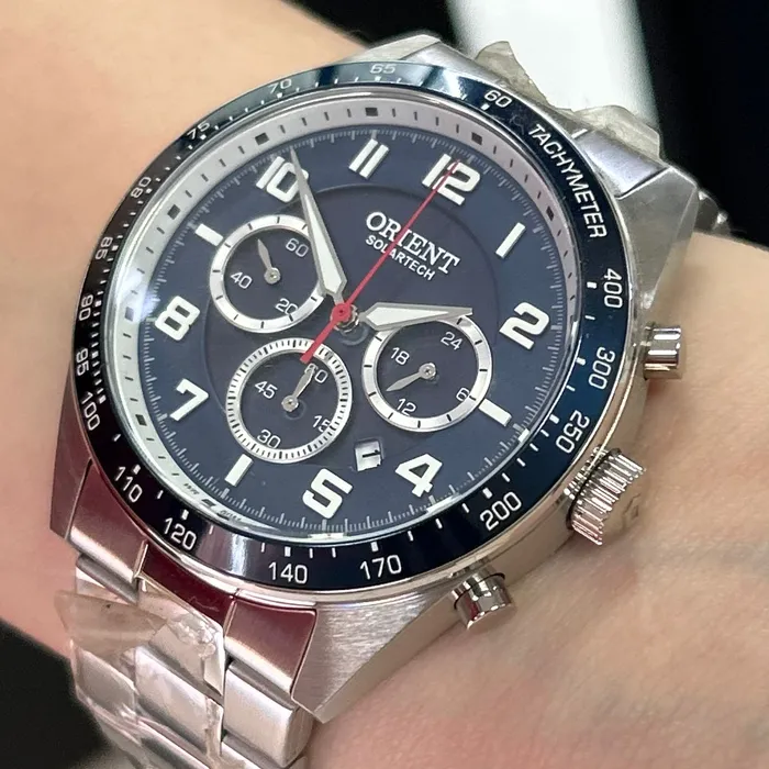 Relógio Orient Solartech Cronógrafo MBSSC250 Prata | Taniguchi Relógios