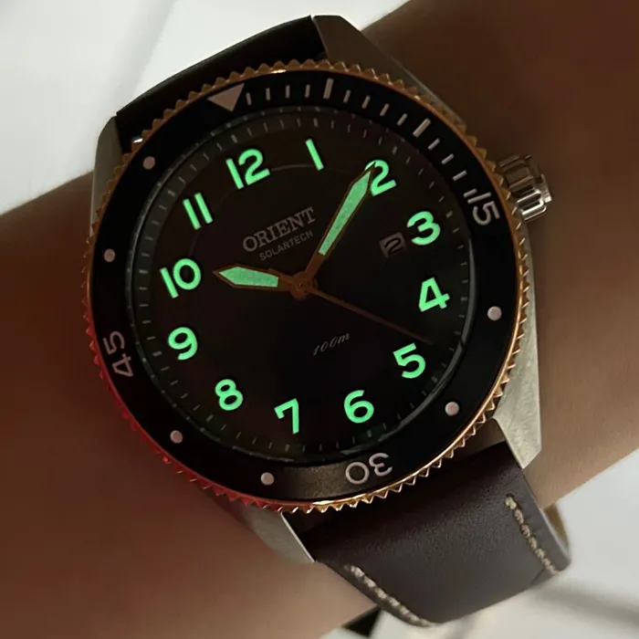 Relógio Orient Solartech Masculino MBSC0006 Prata Couro | Taniguchi Relógios