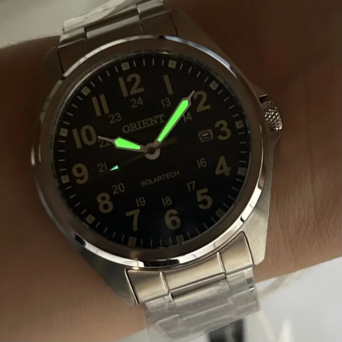 Relógio Orient Solartech Masculino MBSS1492 Prata | Taniguchi Relógios