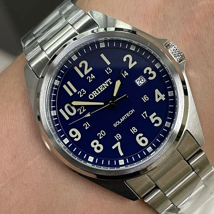 Relógio Orient Solartech Masculino MBSS1492 Prata | Taniguchi Relógios