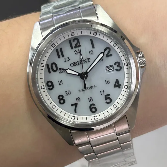 Relógio Orient Solartech MBSS1492-B2SX Branco 40mm 100m | Taniguchi Relógios