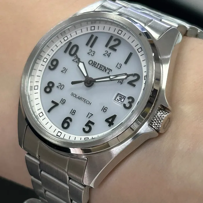 Relógio Orient Solartech MBSS1492-B2SX Branco 40mm 100m | Taniguchi Relógios