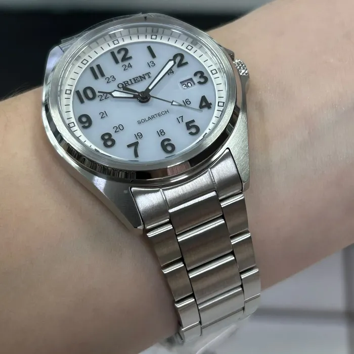 Relógio Orient Solartech MBSS1492-B2SX Branco 40mm 100m | Taniguchi Relógios