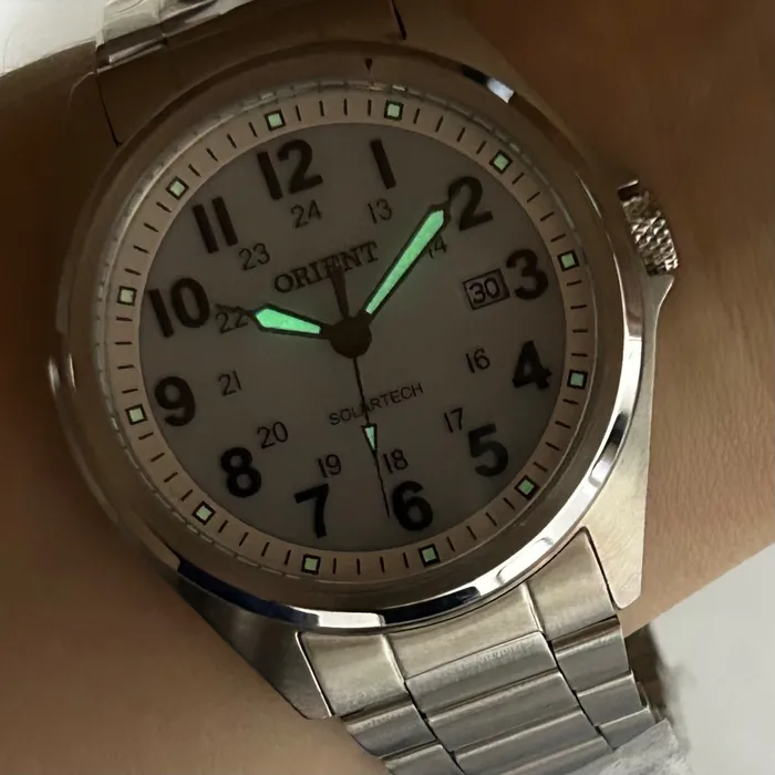 Relógio Orient Solartech MBSS1492-B2SX Branco 40mm 100m | Taniguchi Relógios
