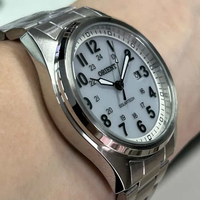 Relógio Orient Solartech MBSS1492-B2SX Branco 40mm 100m | Taniguchi Relógios