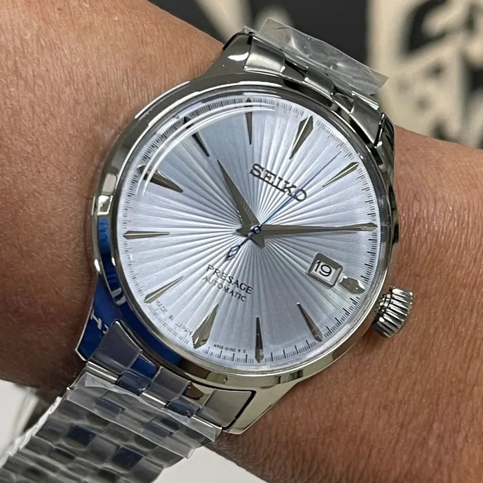 Seiko Presage Cocktail Time SRPE19 Skydiving Azul Glacial | Taniguchi Relógios