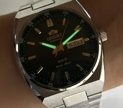 Relógio Orient 3 Estrelas Automático Clássico 469SS087NH Verde | Taniguchi Relógios - imagem 6