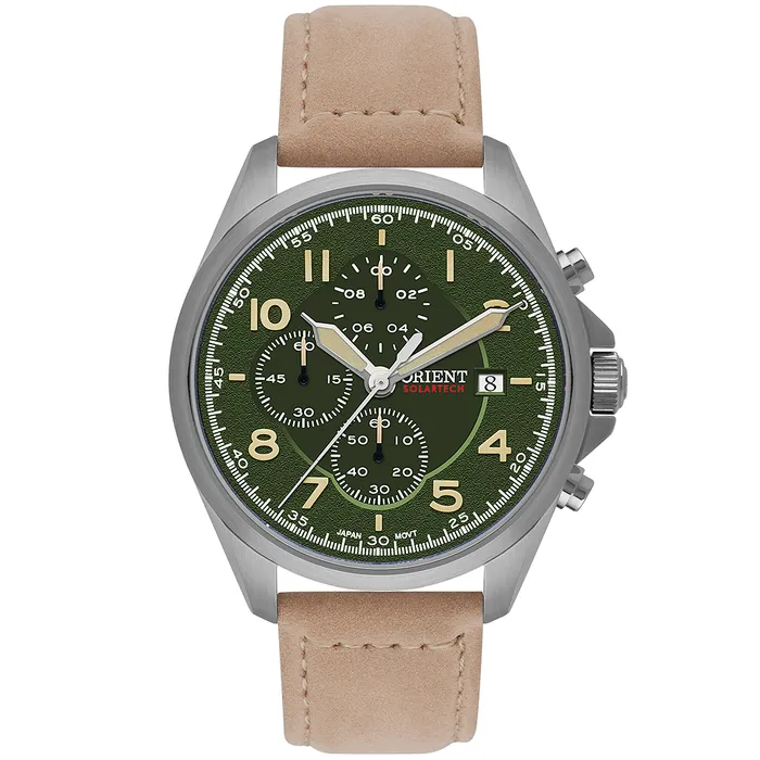 Relógio Orient Solartech Cronógrafo MBSCC071 Verde | Taniguchi Relógios