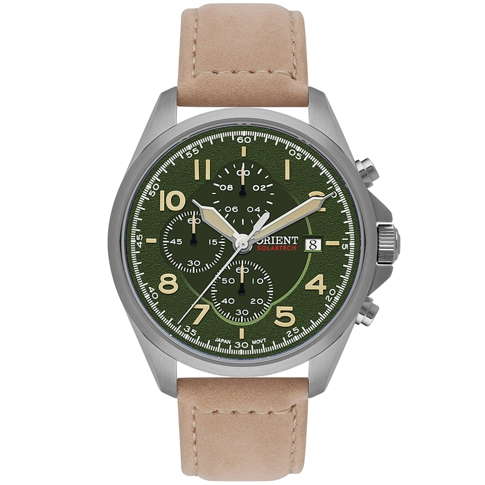 Relógio Orient Solartech Cronógrafo MBSCC071 Verde | Taniguchi Relógios