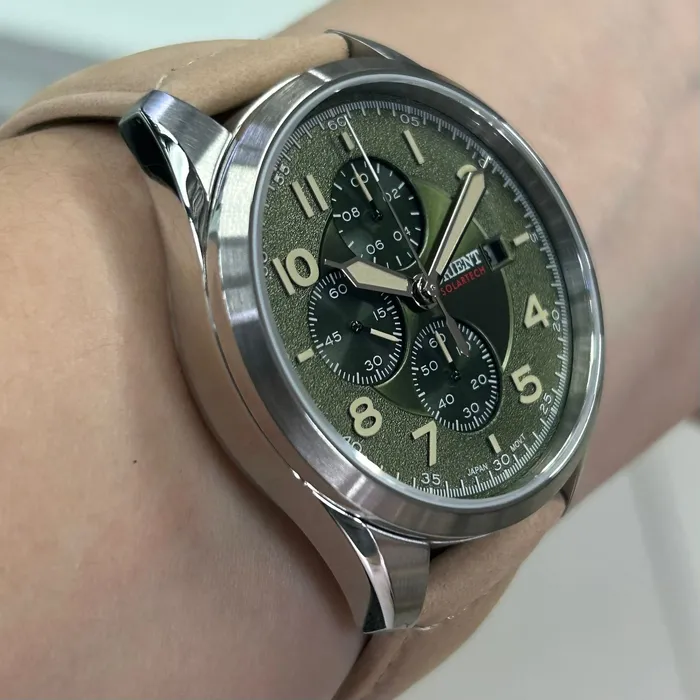 Relógio Orient Solartech Cronógrafo MBSCC071 Verde | Taniguchi Relógios