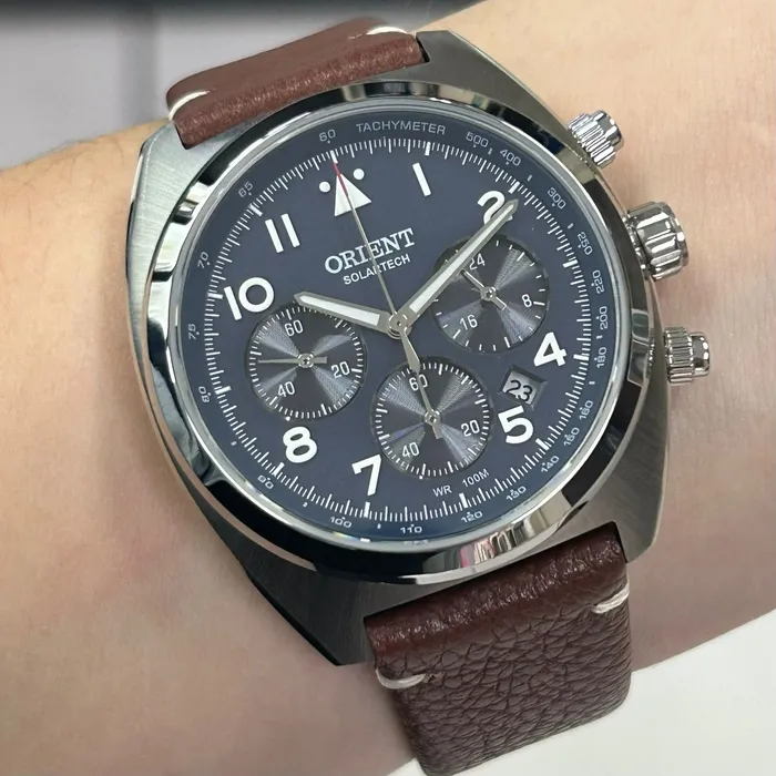 Relógio Orient Solartech Cronógrafo MBSCC069 Prata | Taniguchi Relógios