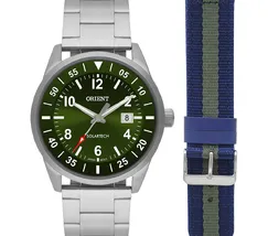 Relógio Orient Solartech MBSS1453 Prata Verde Troca Pulseira | Taniguchi Relógios - imagem 2