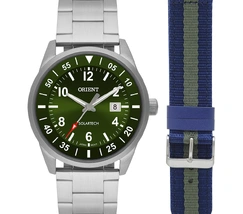 Relógio Orient Solartech MBSS1453 Prata Verde Troca Pulseira | Taniguchi Relógios - imagem 2