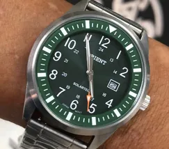 Relógio Orient Solartech MBSS1453 Prata Verde Troca Pulseira | Taniguchi Relógios - imagem 1