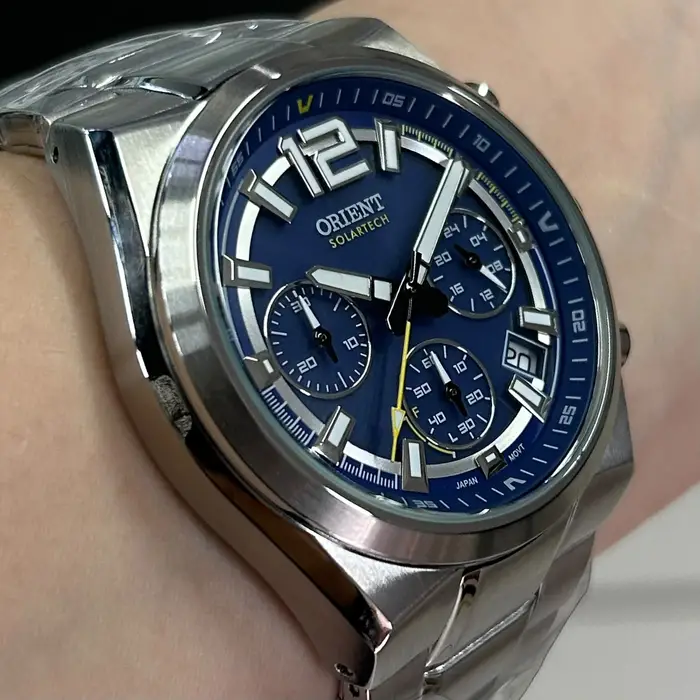 Relógio Orient Solartech Cronógrafo MBSSC281 Prata | Taniguchi Relógios