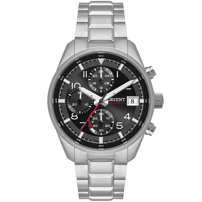 Relógio Orient Solartech Cronógrafo MBSSC308 Prata | Taniguchi Relógios