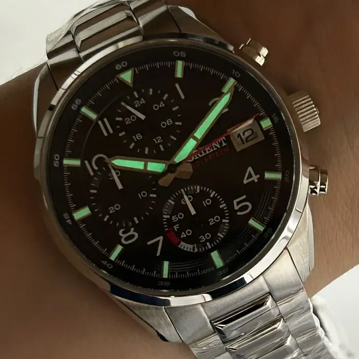 Relógio Orient Solartech Cronógrafo MBSSC308 Prata | Taniguchi Relógios