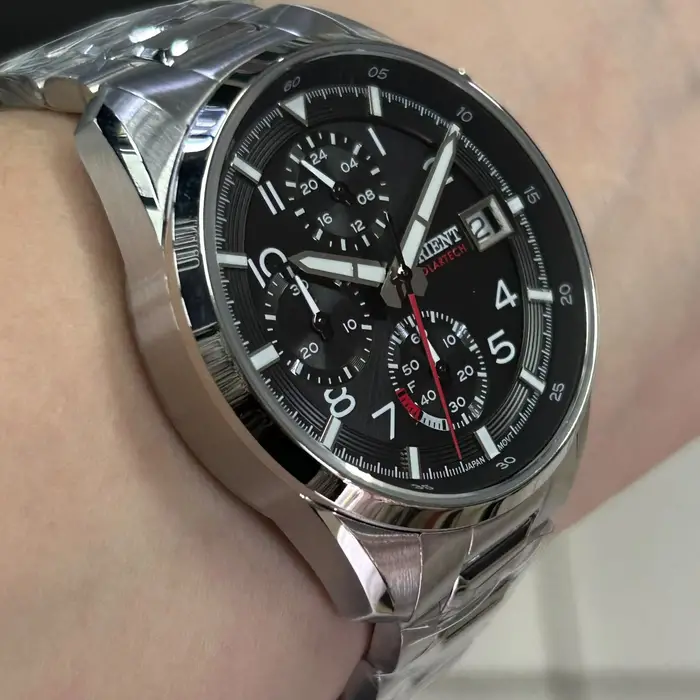 Relógio Orient Solartech Cronógrafo MBSSC308 Prata | Taniguchi Relógios