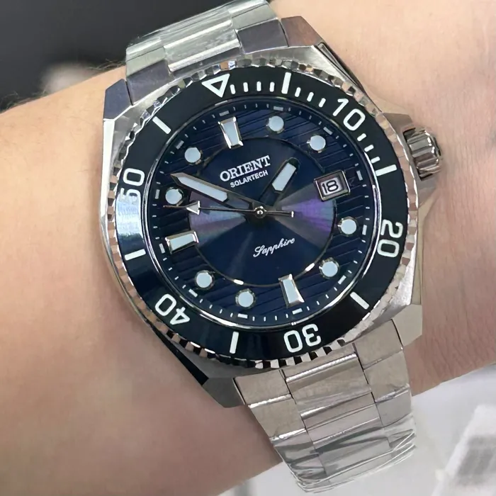 Relógio Orient Solartech ST Elite Sea MBSS1538 Azul | Taniguchi Relógios